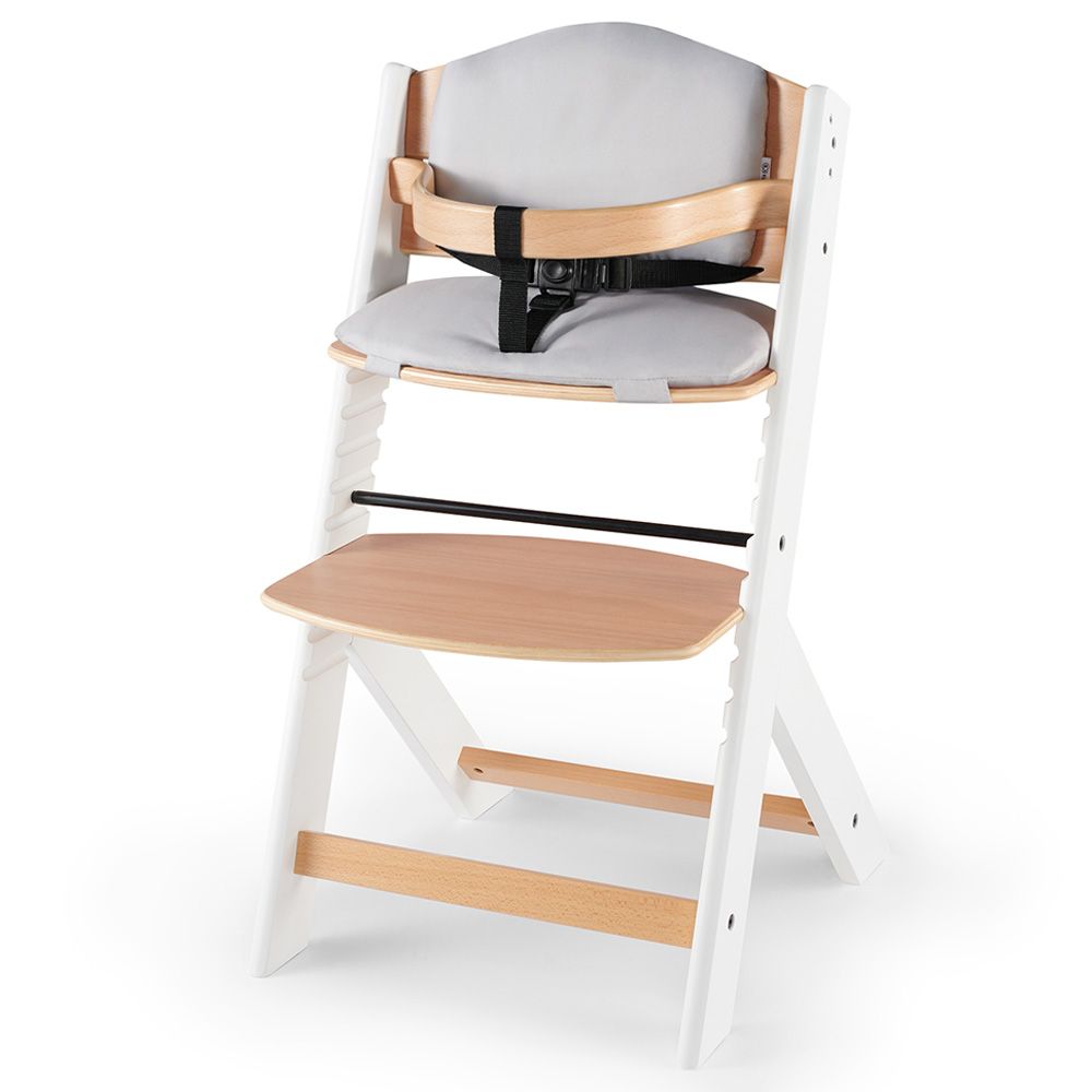 Kinderkraft - Enock Wooden High Chair W/ Pillow - White