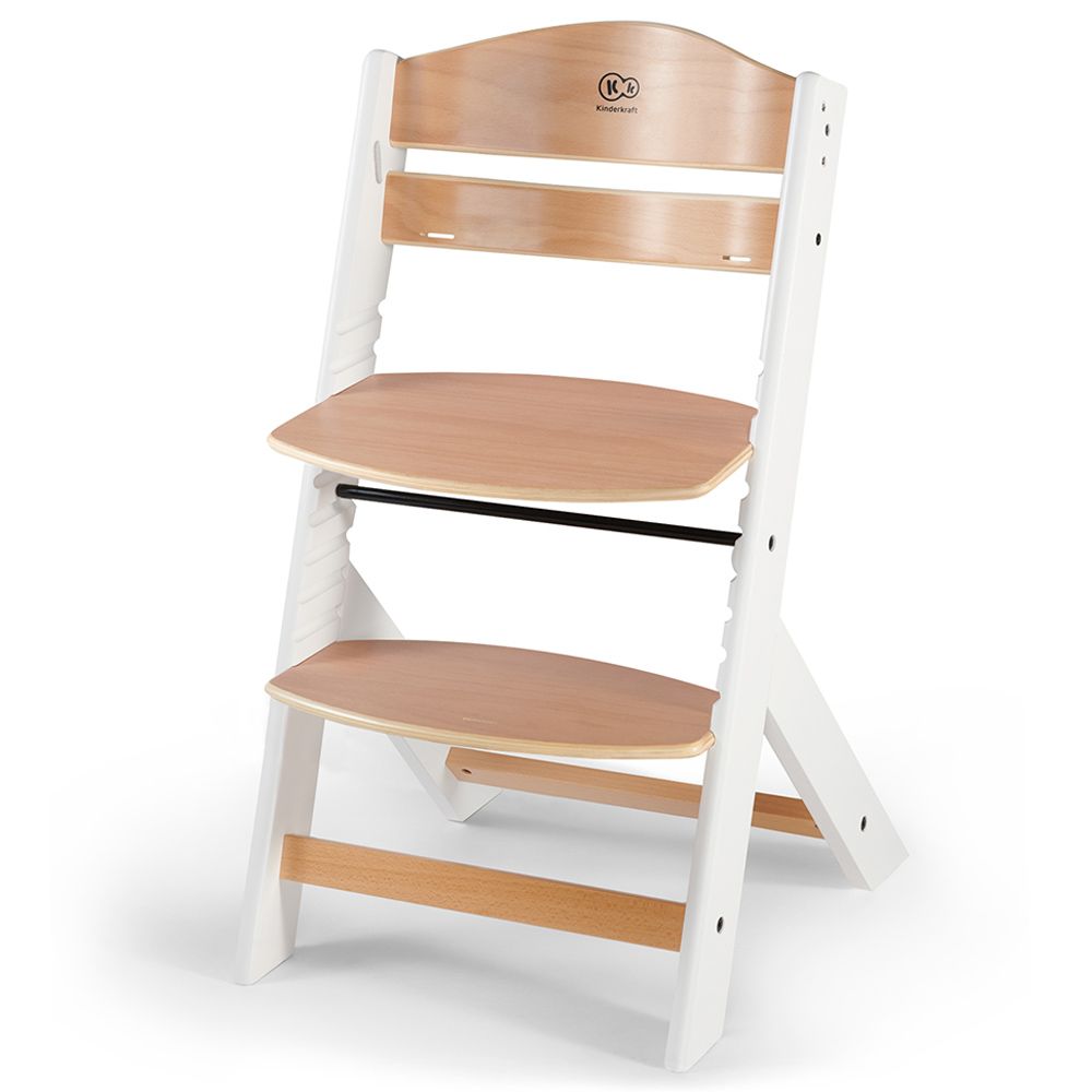 Kinderkraft - Enock Wooden High Chair W/ Pillow - White