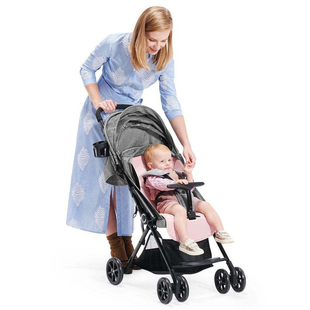 Kinderkraft - Lite Up Stroller - Grey With Pink Padding