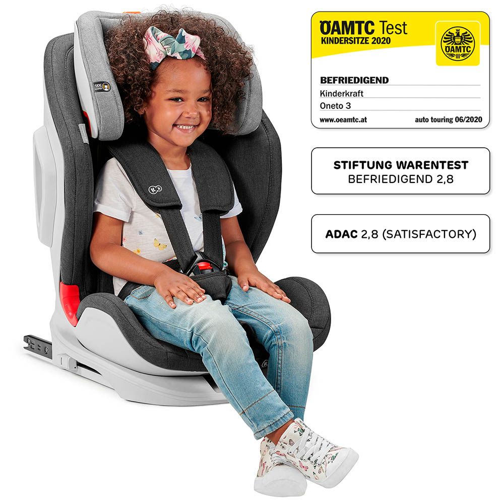 Kinderkraft - Car Seat Oneto3 - Isofix System - Black/Grey