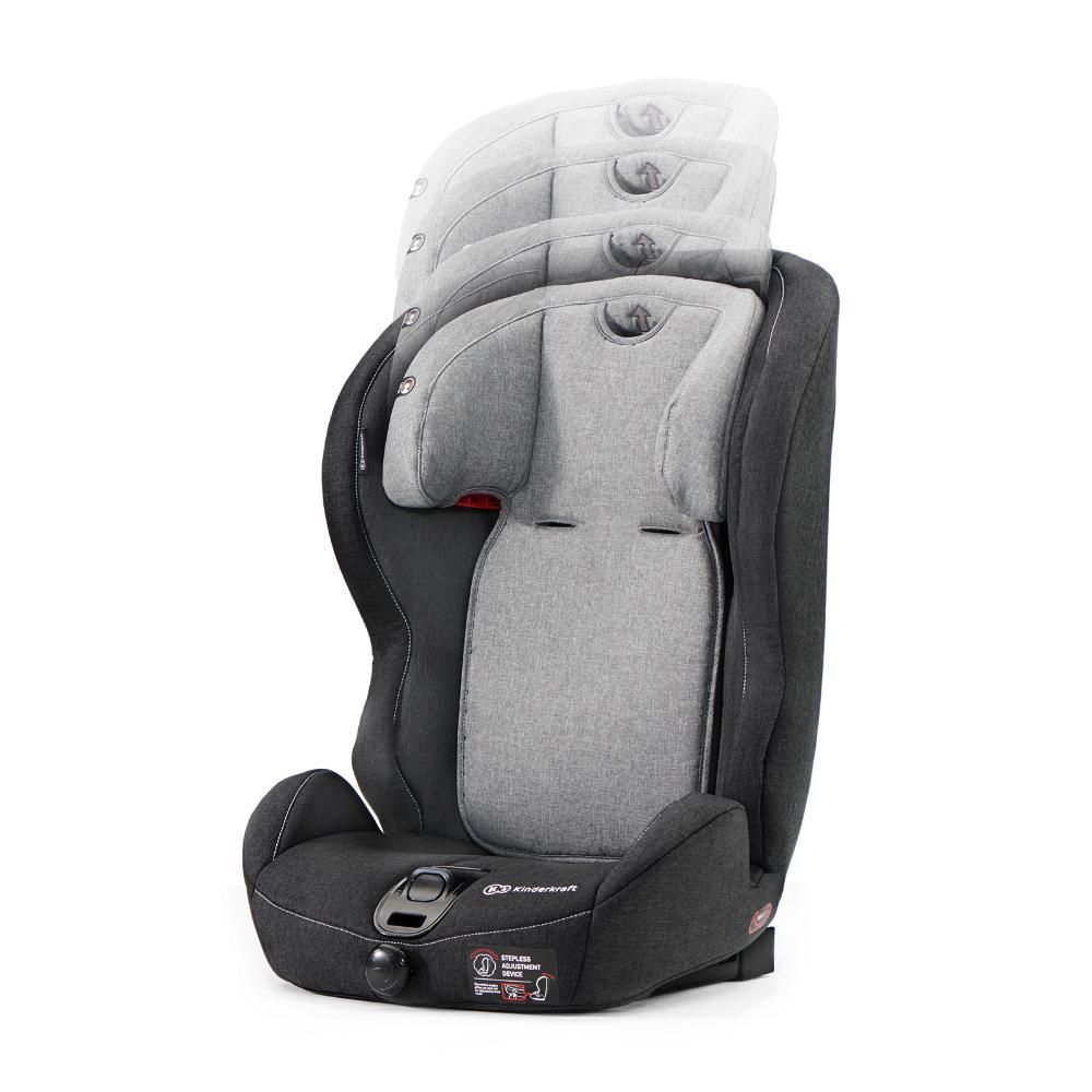 Kinderkraft - Safety Fix Group 1/2/3 Car Seat with Isofix - Black/Grey