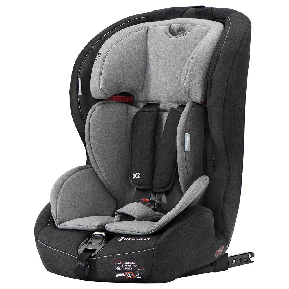 Kinderkraft - Safety Fix Group 1/2/3 Car Seat with Isofix - Black/Grey