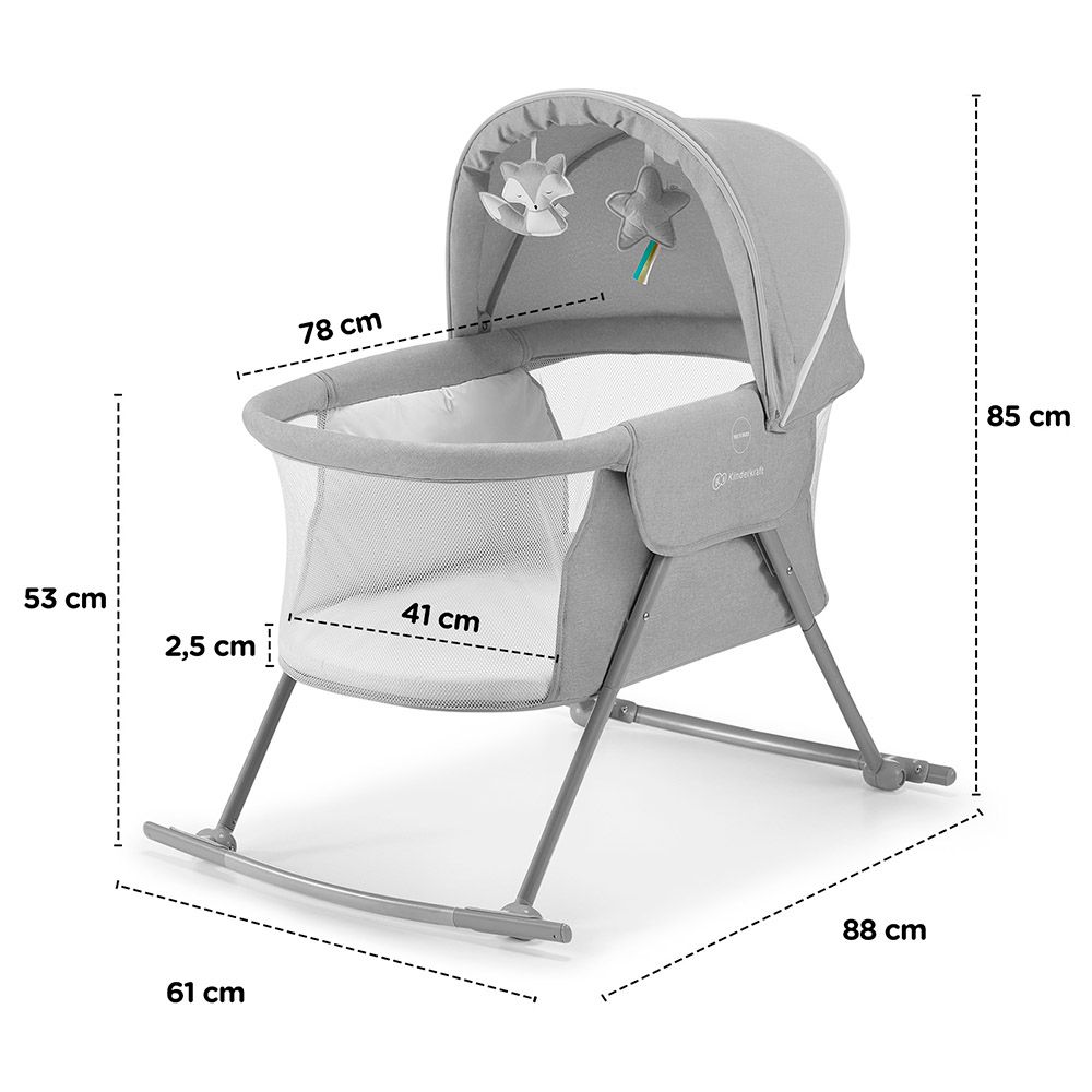 Kinderkraft - 3-In-1 Lovi Baby Cot/Cradle - Beige