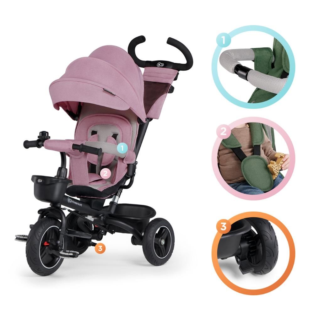 Kinderkraft - 5-in-1 Spinstep Tricycle - Pink (Exclusive)