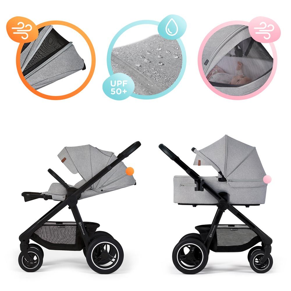 Kinderkraft -Everyday 2-in-1 Travel System - Dark Grey / Silver Frame