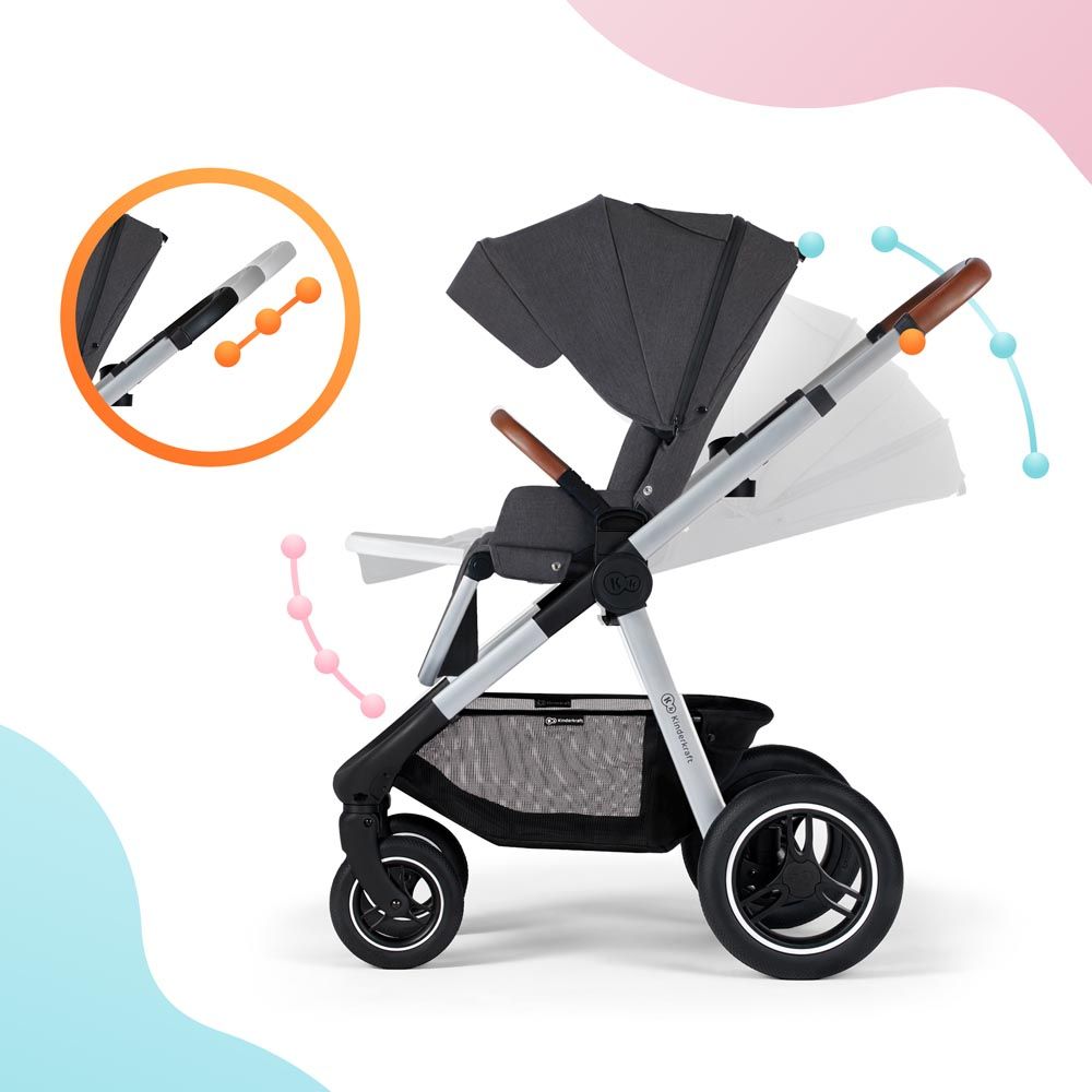 Kinderkraft -Everyday 2-in-1 Travel System - Dark Grey / Silver Frame