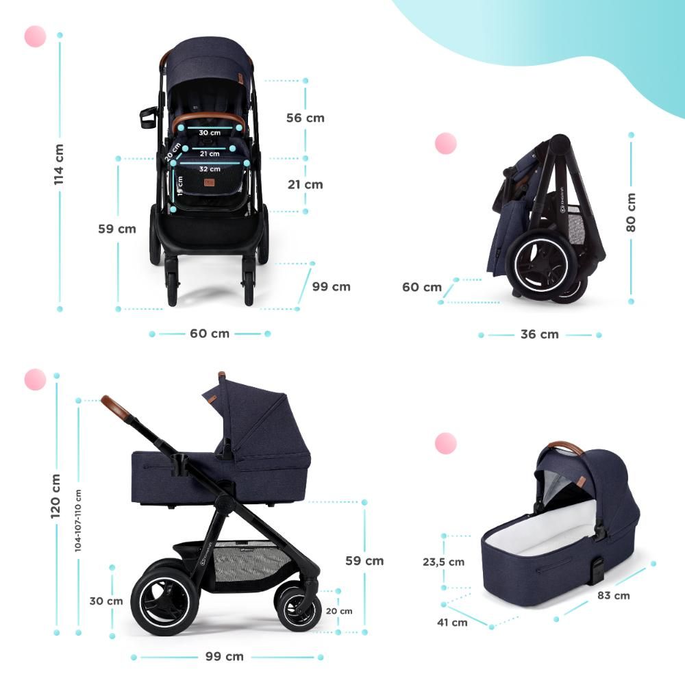 Kinderkraft -Everyday 2-in-1 Stroller - Denim