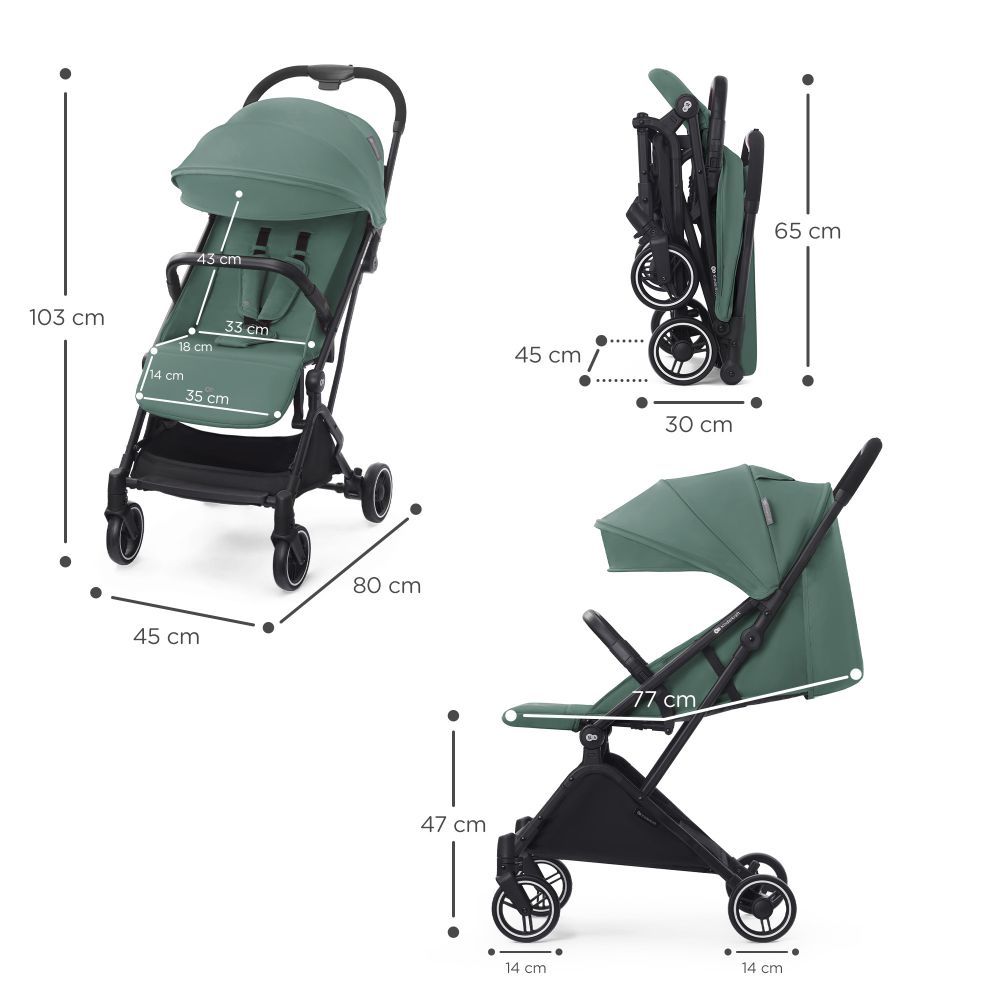 Kinderkraft - 2 in1 Indy2 Lightweight Stroller W/ Mink Car Seat - Sea Green