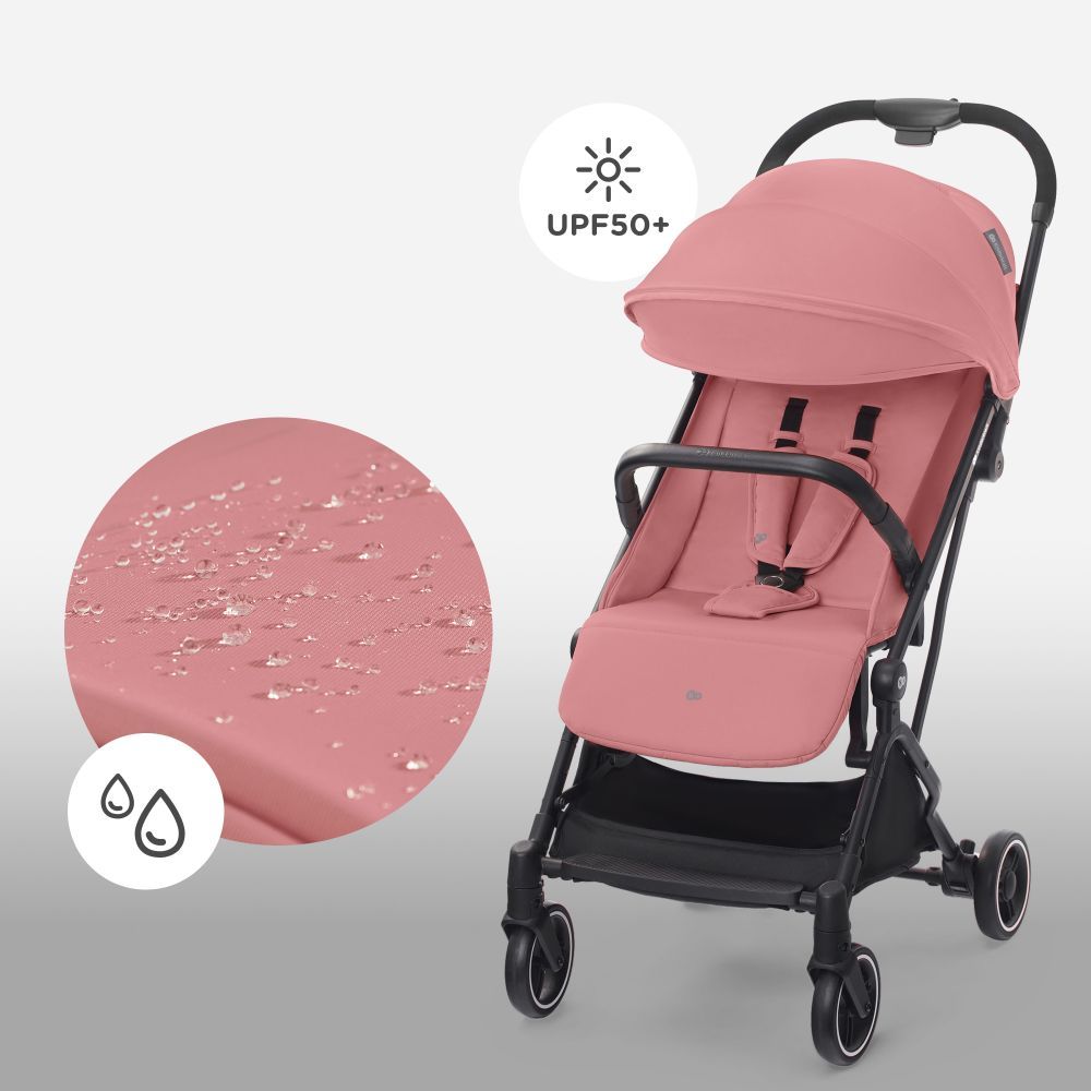 Kinderkraft - 2 in1 Indy2 Lightweight Stroller + Mink Car Seat - Dahlia Pink