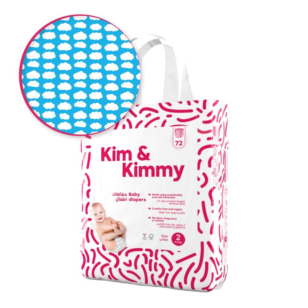 Kim & Kimmy - Little Clouds Diapers 4-8kg Size 2 - 72pcs