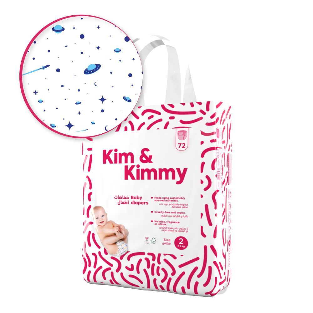 Kim & Kimmy - Space Travel Diapers - Size 2- 4-8kg - 72pcs