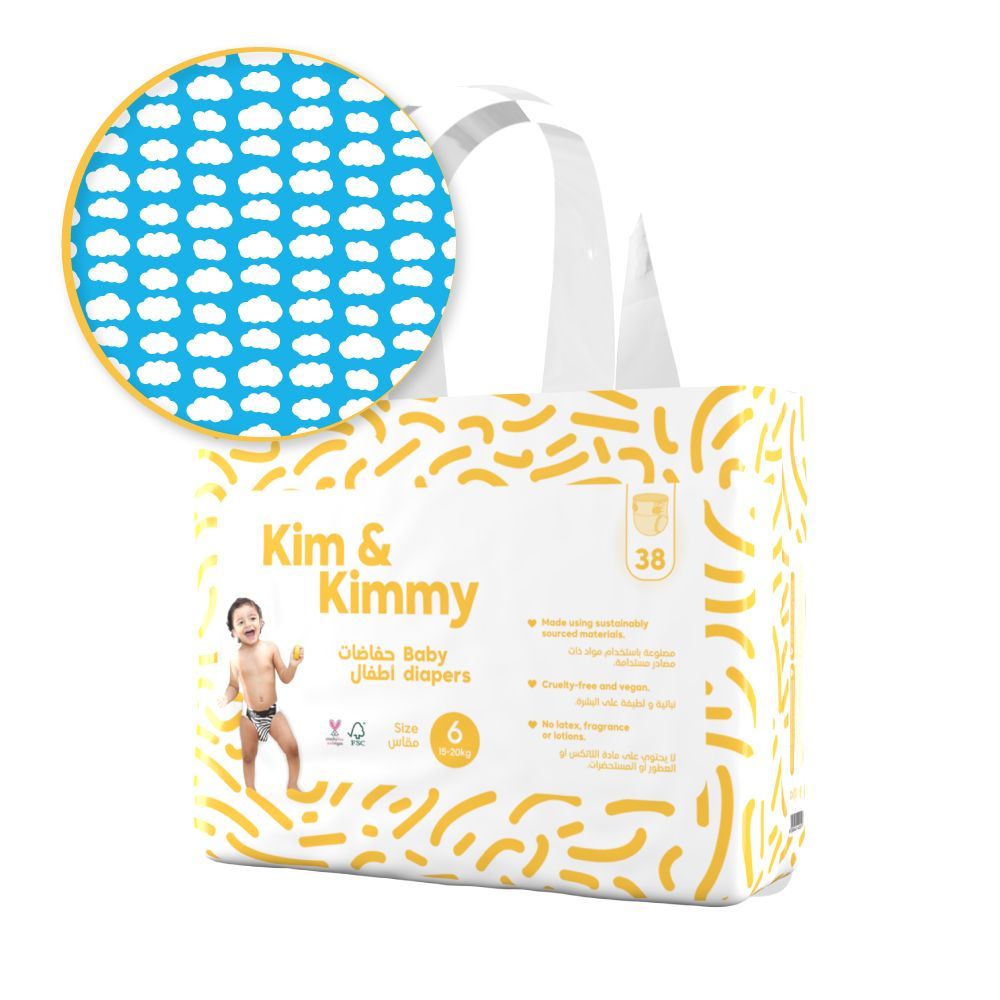 Kim & Kimmy - Little Clouds Diapers 15-20kg Size 6 - 38pcs