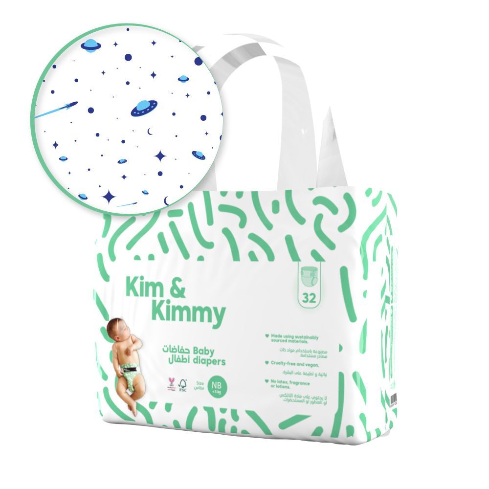 Kim & Kimmy - Space Travel Diapers Upto 5kg New Born - 32pcs