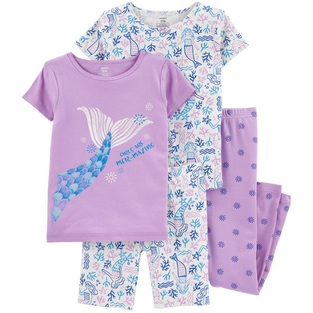 Carters - 4-Piece Mermaid Cotton PJs - Purple