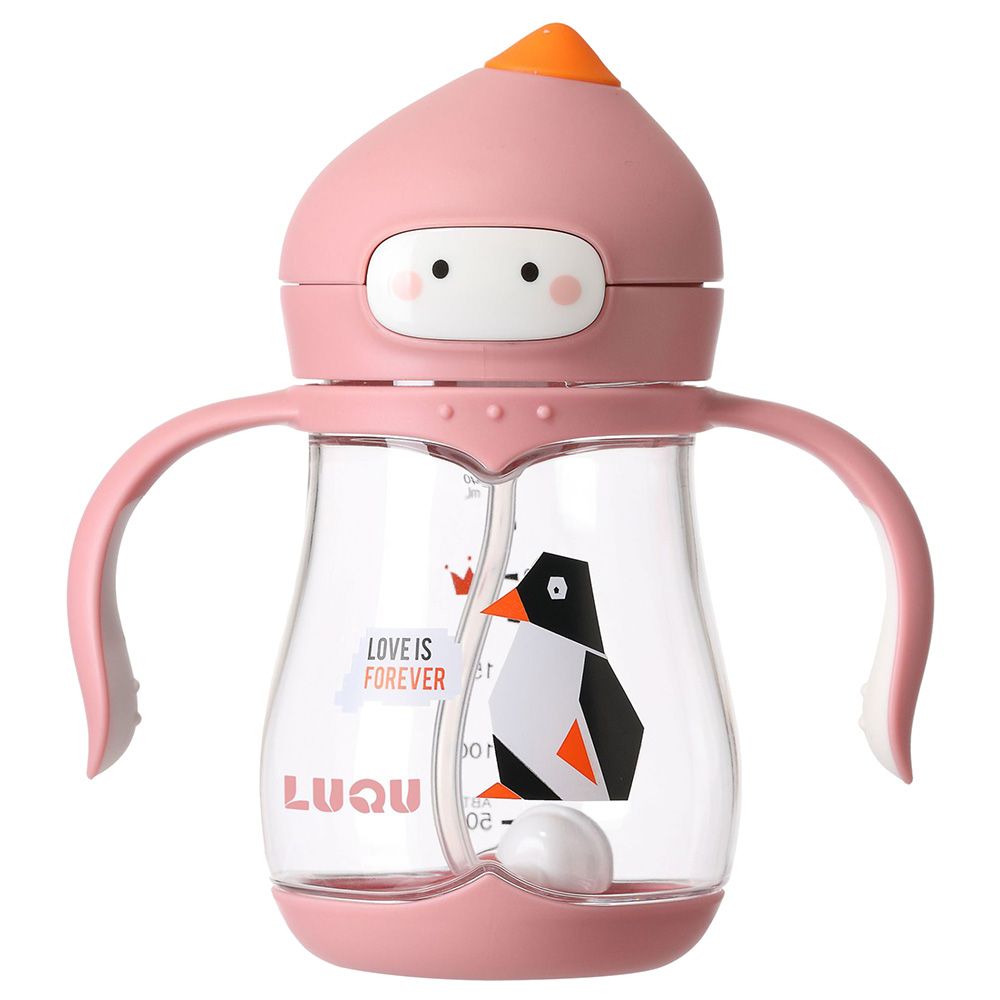 Luqu - Tritan Anti Spill Straw Cup 240ml - Pink