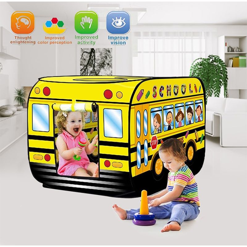 Family Center - Children Tent School Bus - Yellow