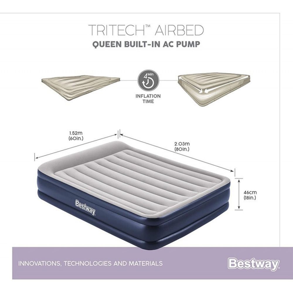 Bestway - Tritech Airbed Queen Built-In Ac Pump - 79