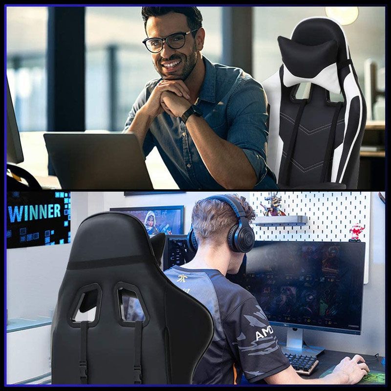 Family Center High Back Ergonomic Tsunami Gaming Chair White