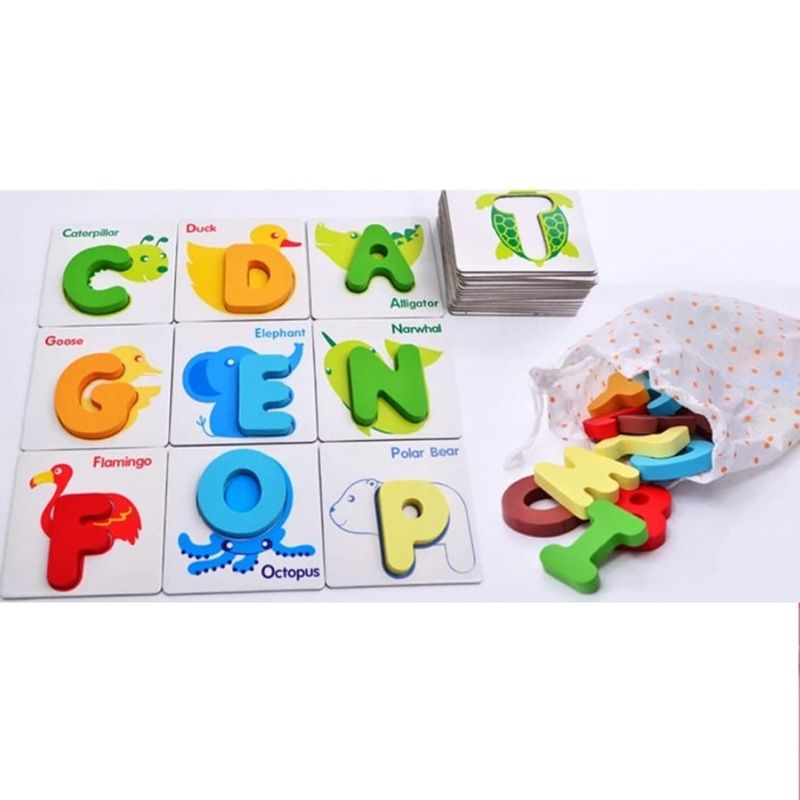 Baby Love - Wooden Cards English Alphabet Letter Puzzles