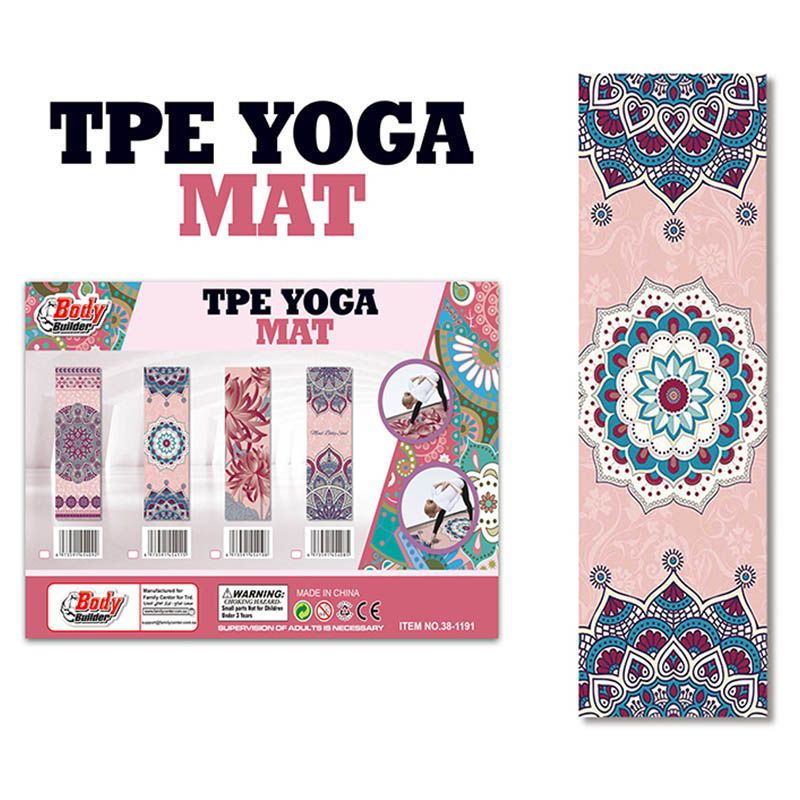 Body Builder - Yoga Mat Premium Reversible Print - Pink