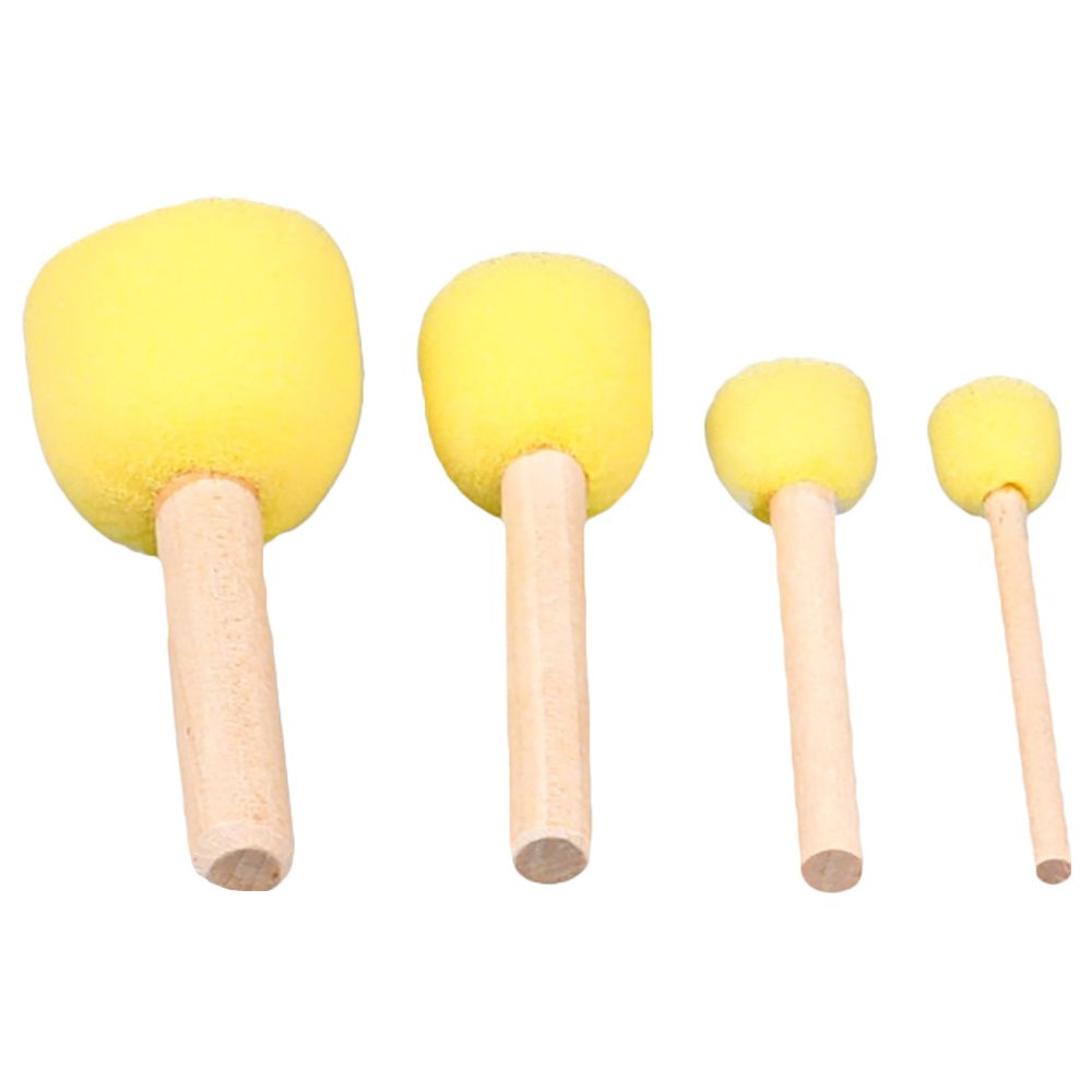 Graffiti Resin - Yellow Foam W/ Handle Painting Sponge 4Pcs