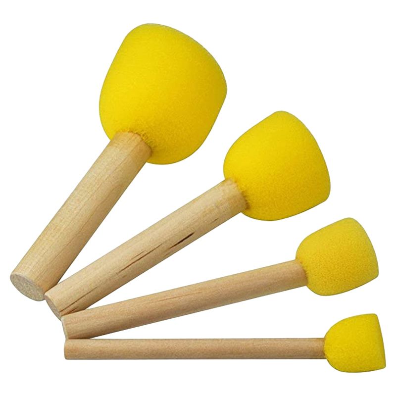 Graffiti Resin - Yellow Foam W/ Handle Painting Sponge 4Pcs