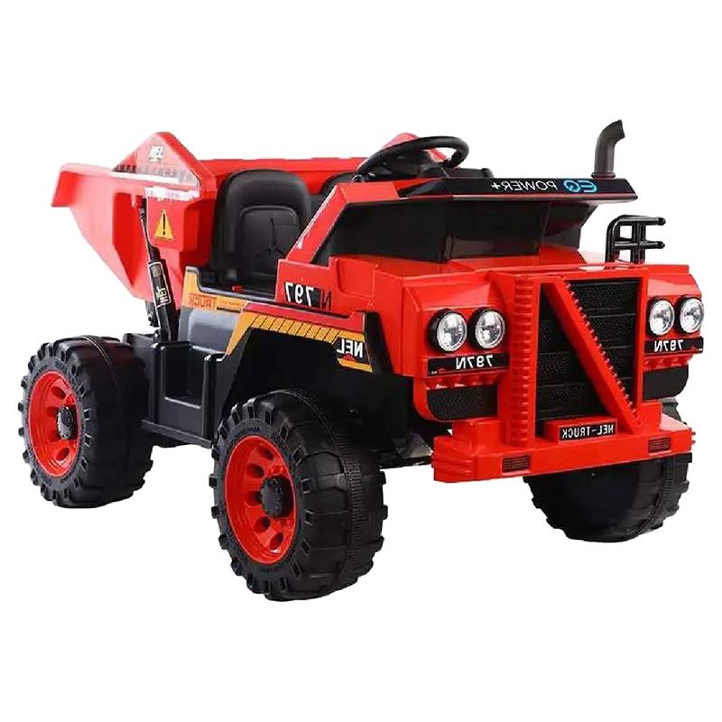 Megastar Dumpster Truck Roader 12V Double Seat Truck - Red