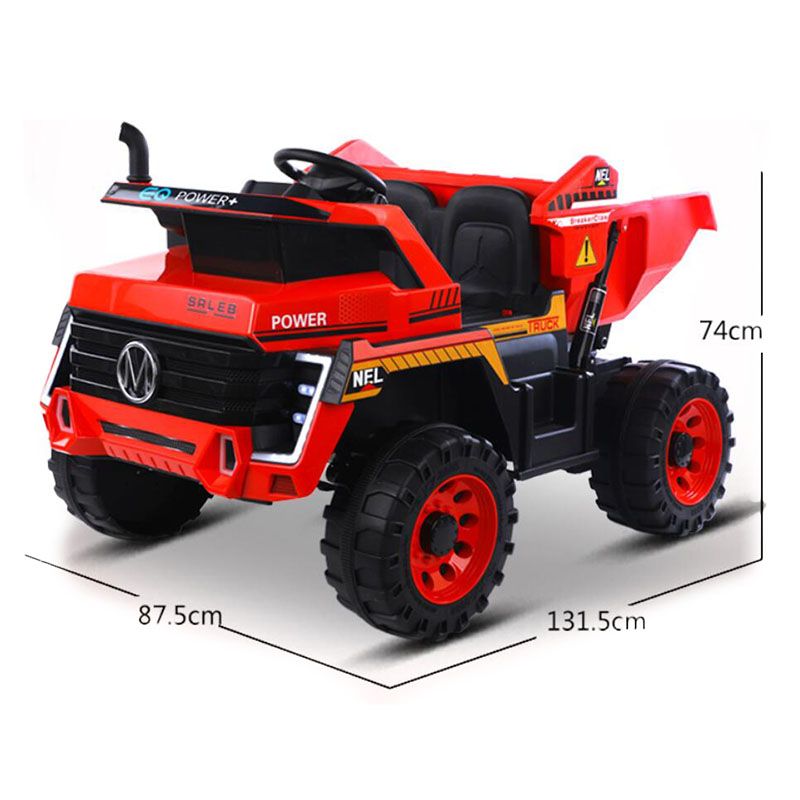 Megastar Dumpster Truck Roader 12V Double Seat Truck - Red