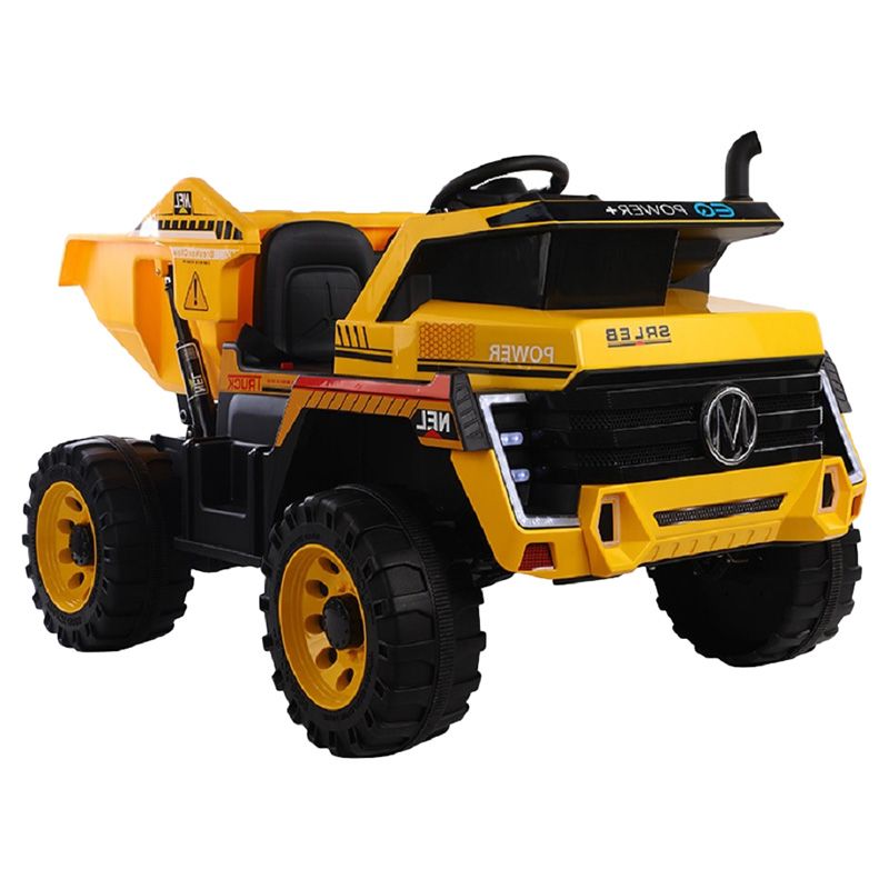 Megastar Dumpster Truck Roader 12V Double Seat Truck-Yellow