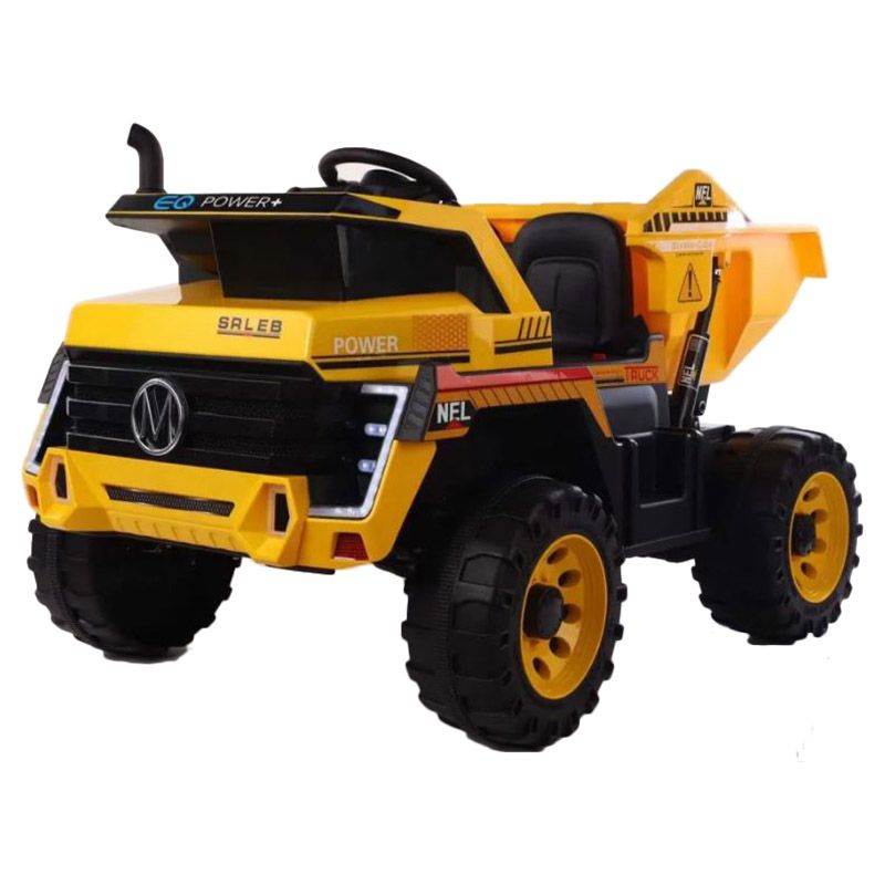 Megastar Dumpster Truck Roader 12V Double Seat Truck-Yellow