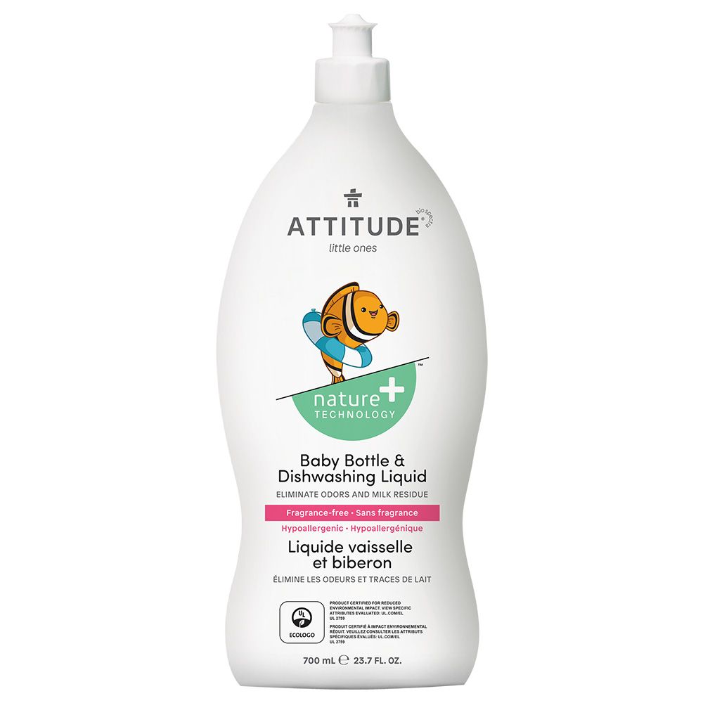 ATTITUDE - Baby Bottle & Dishwashing Liquid Fragrance Free  700ml