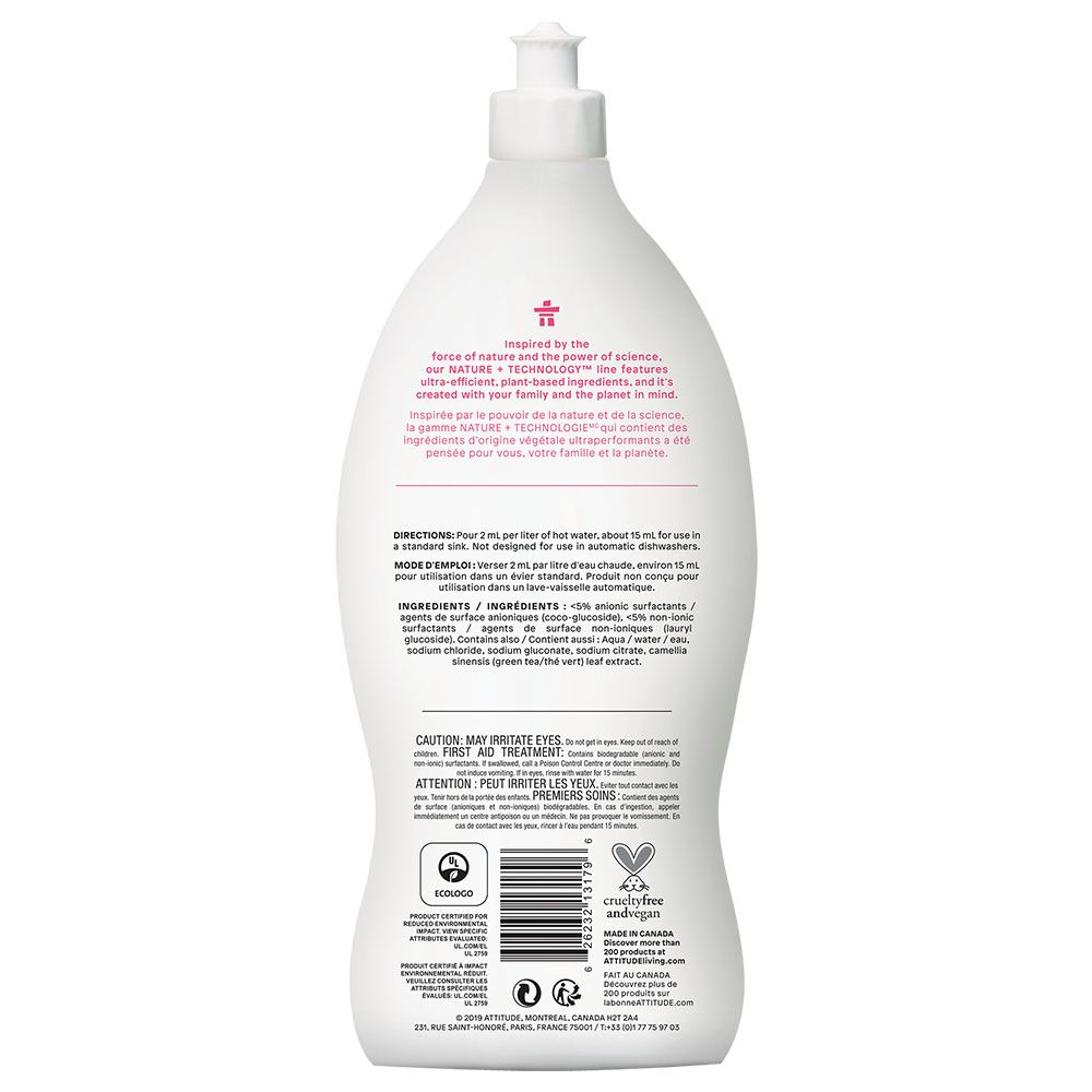 ATTITUDE - Baby Bottle & Dishwashing Liquid Fragrance Free  700ml