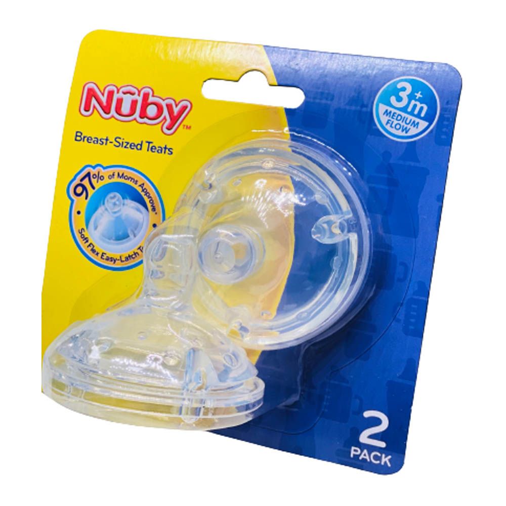 Nuby - Silicone Replacement Medium Flow Nipples - Pack of 2