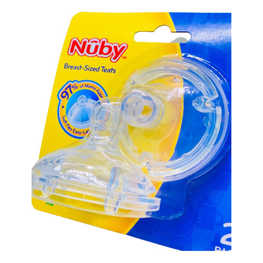 Nuby - Silicone Replacement Medium Flow Nipples - Pack of 2