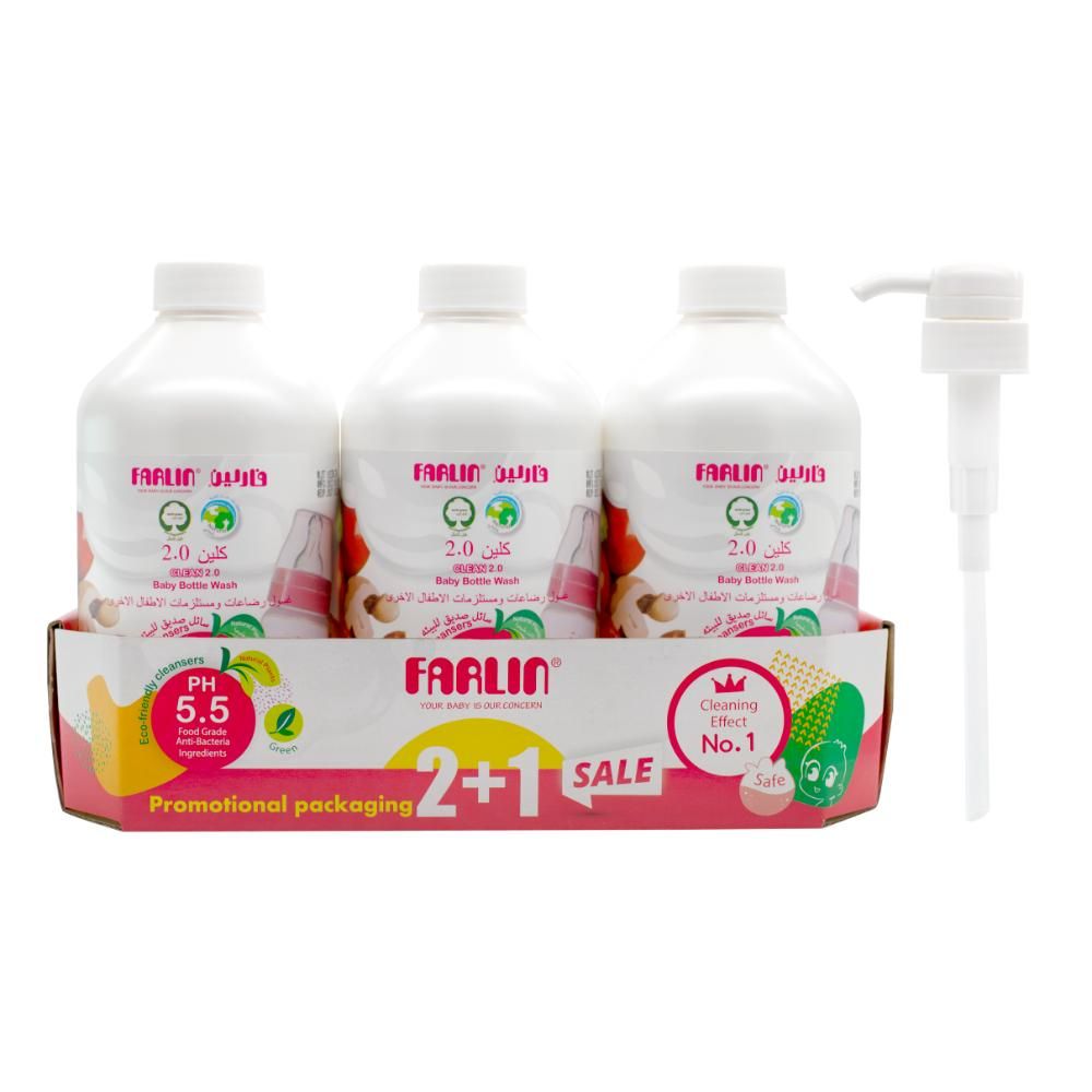 Farlin - Baby Bottle & Fruit Liquid Wash 700ml 2+1 Pack