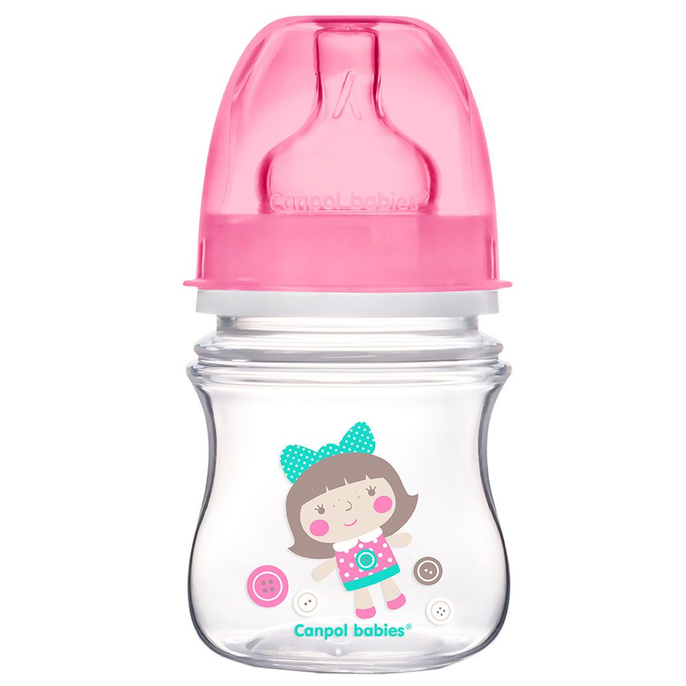 Canpol - 120ml Wide Neck Anticolic Bottle - Pink Doll