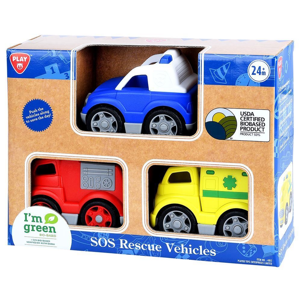 Playgo - Bio-Based Plastic - SOS Rescue Vehicles