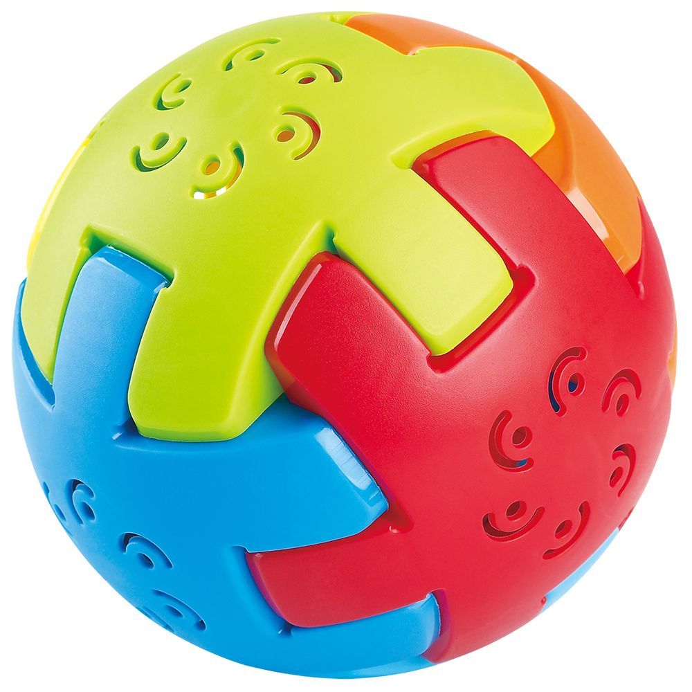 Playgo - Bio-Based Plastic - Patchwork Rattle Ball - 4pcs-Set