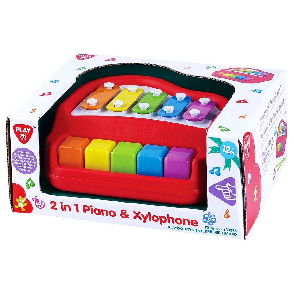 Playgo - 2-In-1 - Piano & Xylophone - Red