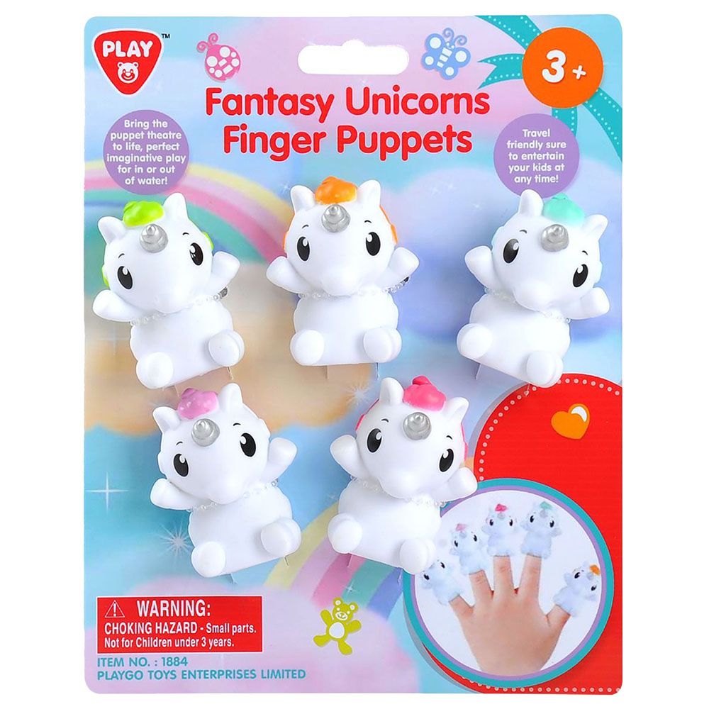 Playgo - Fantasy Unicorns Finger Puppets 5pcs