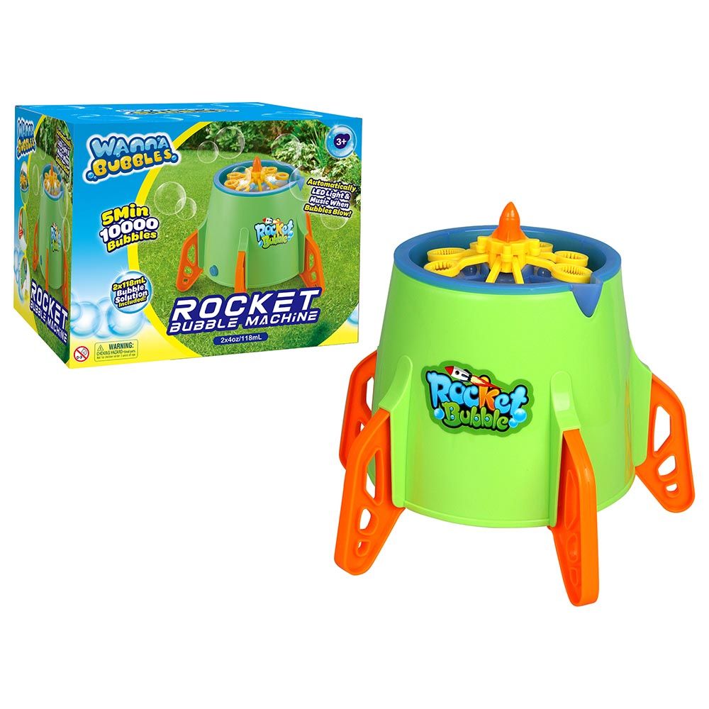 Wanna Bubbles - Mega Rocket Bubble Blower - Green