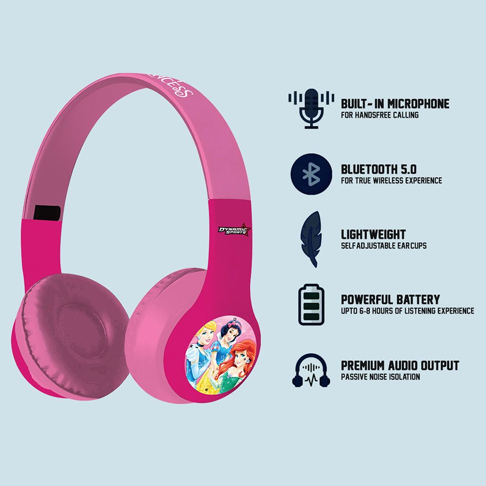 Dynamic Sports - Disney Princess Headphones - Pink