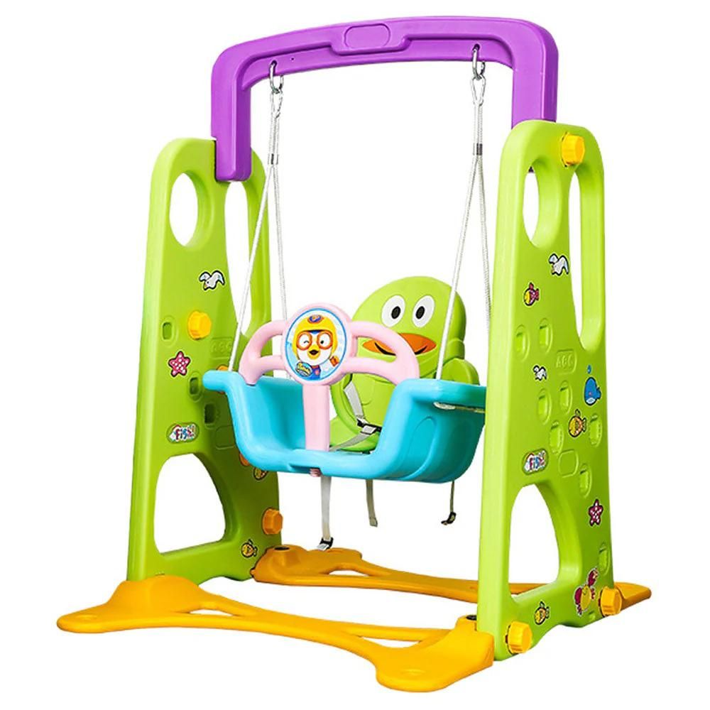 Little Angel-Kids Slide And Swing 3-In-1 Activity Playset