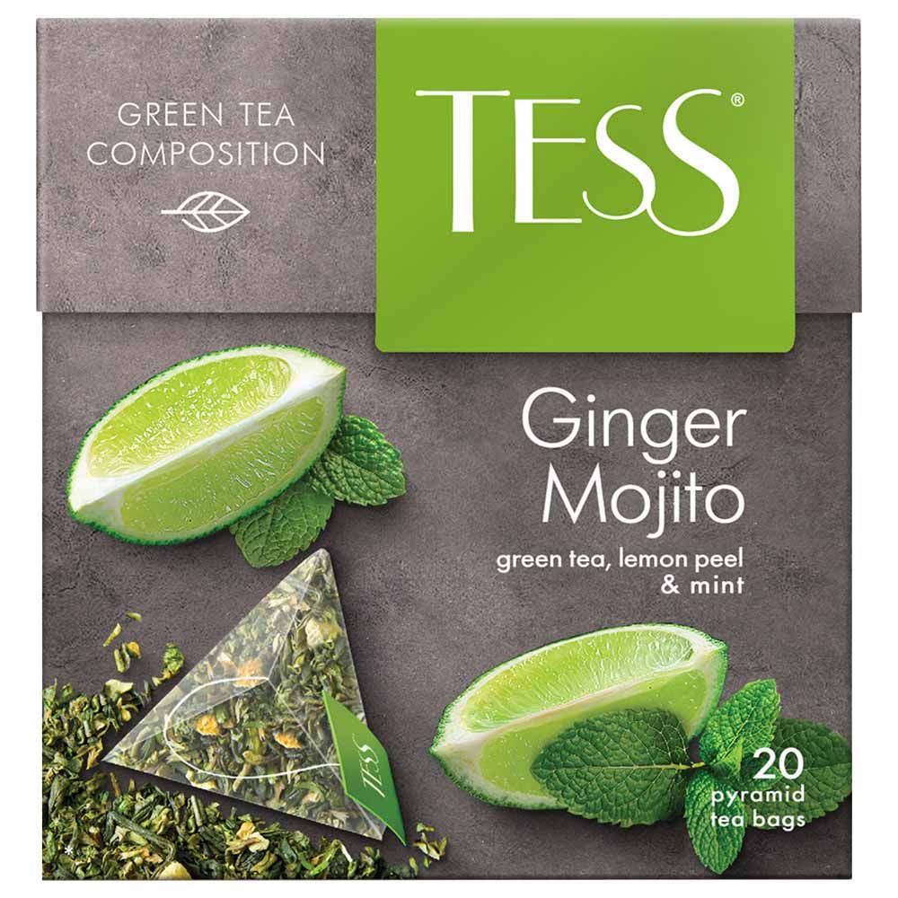 Tess - Green Tea Ginger Mojito Teabag - Pack of 20 - 1.8g