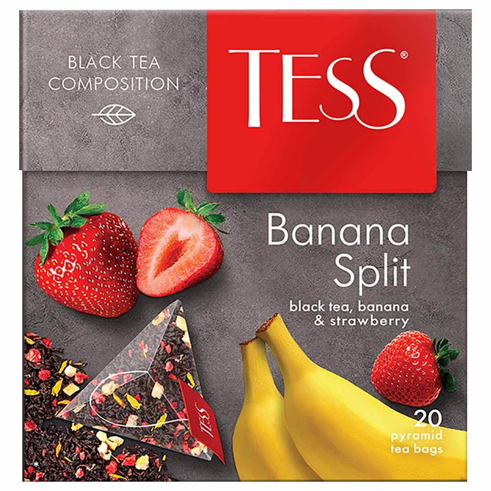 Tess - Black Tea Banana Split Teabags - Pack of 20 - 1.8g