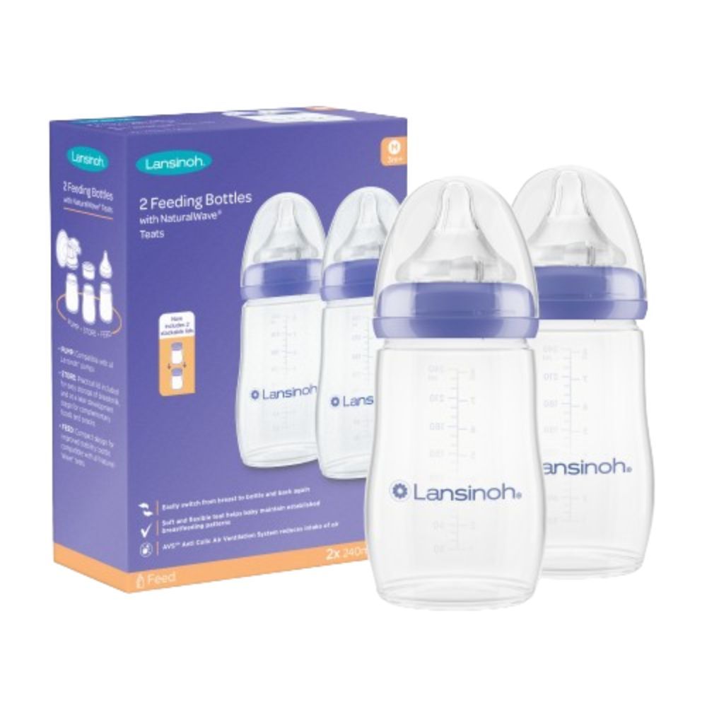 Lansinoh - Feeding Bottles 240ml With Naturalwavetm Teat - Pack of 2