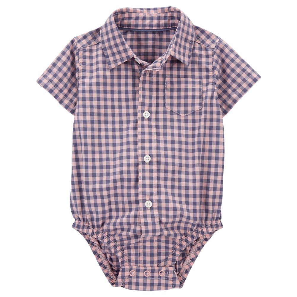 Carters - 3pc-Set - Plaid Bodysuit, Shorts & Suspenders