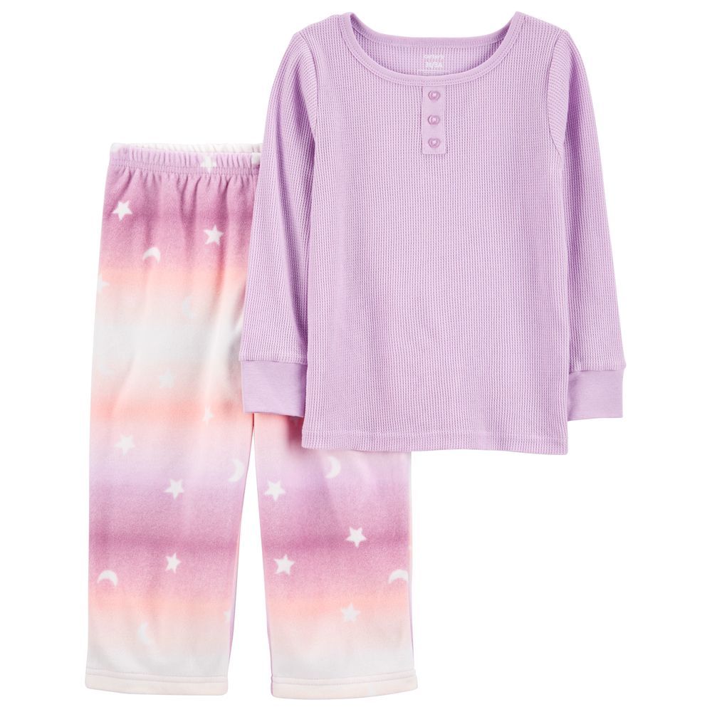 Carters - 2pc-Set - Moon Thermal & Fleece T-Shirt & Pyjama