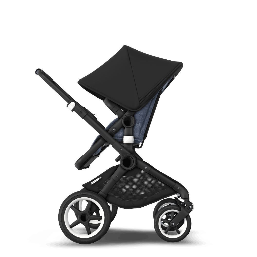 Bugaboo Fox Complete Stroller - BLACK/BLUE MELANGE/BLACK