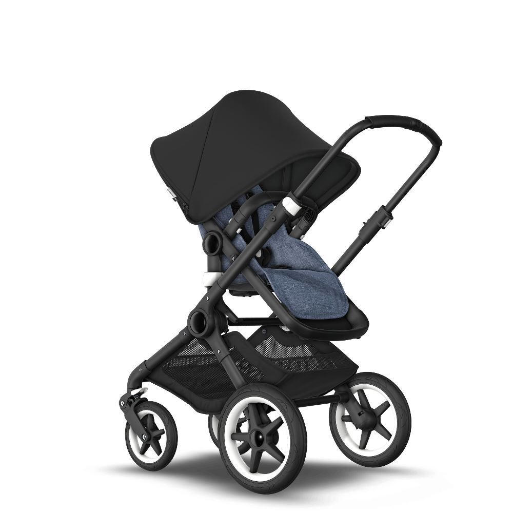 Bugaboo Fox Complete Stroller - BLACK/BLUE MELANGE/BLACK